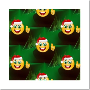 emoji santa claus christmas Posters and Art